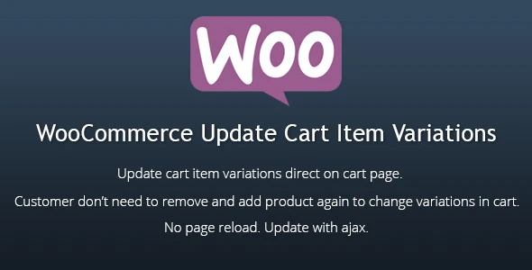WooCommerce Update Cart Item Variations