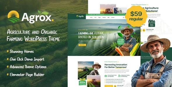 Agrox – Agriculture Organic Farming WordPress Theme
